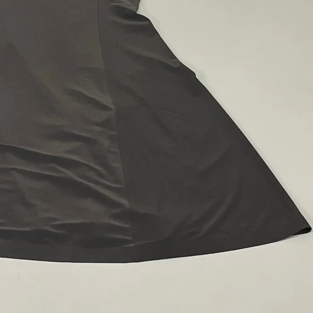 NORMA KAMALI Halter Turtle Fishtail Gown 4-Way Stretch Womens Sz M/38 Chocolate - Picture 4 of 9